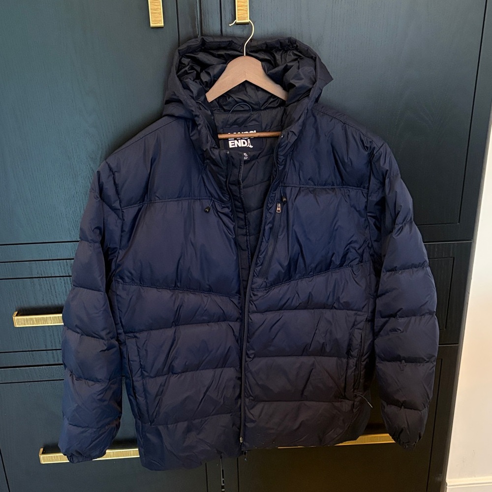 Lands' End Men's Dark Blue Puffer Jacket